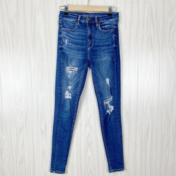 American Eagle Outfitters Denim - American Eagle | Distressed Super Hi Rise Jegging